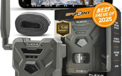 SPYPOINT Flex-M Cellular Trail Camera – Best Hunting Accessories, No WiFi Needed, Night Vision, Motion Activated, Dual-Sim LTE, IP65 Water-Resistant Game Camera, 28MP Photos, 720p Videos + Sound (1)