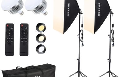 Skytex Softbox Lighting Kit(2Pack), 20x28in Soft Box | 85W 2700-6400K E27 LED Bulb Continuous Photography Lighting, Photo Studio Lights Equipment for Camera Shooting, Video Recording