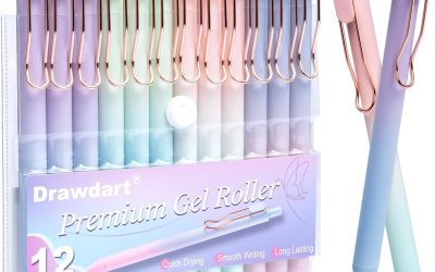 Smooth Writing Pens, 12 Pcs No Bleed & Smear, Black Ink Fine Point (0.5mm), Retractable Aesthetic Journaling Pens for Women & Men