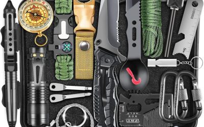 Survival Kit, Gifts for Men Dad Husband, Emergency Survival Gear and Equipment 19 in 1, Fishing Hunting Birthday for Men, Camping Accessories, Cool Gadget, Camping Essentials