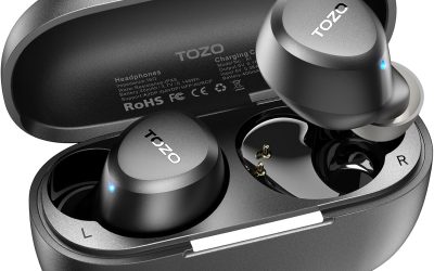 TOZO A1 Wireless Earbuds Bluetooth 5.3 Light Weight in Ear IPX5 Waterproof Headphones 2 Mic for AI Calls, Immersive Premium Sound Bass Headset with Charging Case, 32 Presets EQ Customization via App