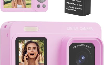 Upgraded 5K Dual Screen Digital Camera,80MP Vlog Photography Camera for YouTube,Campus,Travel,Compact Point & Shoot Camera for Teens & Beginners with Autofocus,18x Zoom,Anti-Shake,Purple