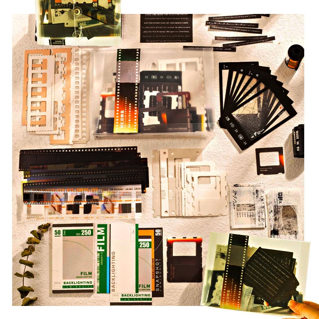 Vilikya 94pcs Movie Film Stickers for Scrapbook Kit, Film Strip Photo Frame for Scrapbooking Supplies, Quote Stickers for Journaling Decorative Bullet Journal Planner DIY Craft