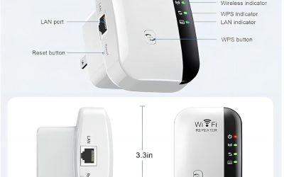 WiFi Extender, WiFi Extenders Signal Booster for Home Up to 5000 sq.ft and 50 Devices, WiFi Range Extender, Wireless Repeater, Long Range Amplifier with Ethernet Port, 1-Tap Setup, Alexa Compatible