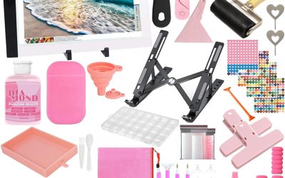 XEUZK All-Inclusive Diamond Art Accessories Kit with A4 Diamond Painting Light Pad Kit, Light Board for Painting Accessories, Bead Organizers & 5D Painting Tools Set for Full Drill & Partial Drill Art