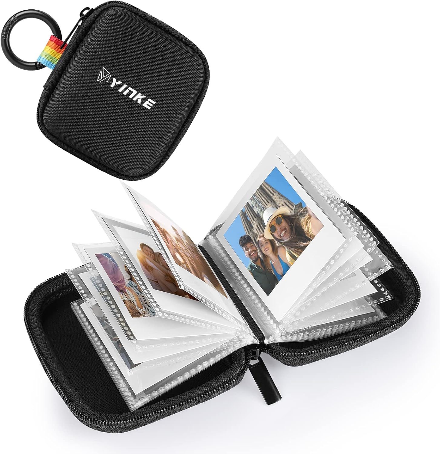 YINKE Pocket Photo Album for Polaroid Go Film and Polaroid Go Instant Mini Camera, Portable Travel Protective Photo Album Case Holds 40 Photos(Black)