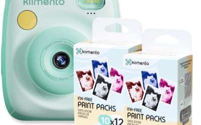 kiimento Ink-Free Instant Print Camera P2 Mint + Two 120-Prink Pack